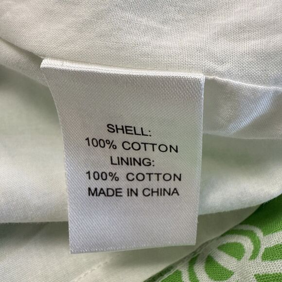 Lilly Pulitzer Strapless Dress Women’s 2 Green Pink Geometric Rosette Cotton - Picture 5 of 7